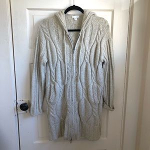 J.Jill Oatmeal Knit Zip Up Sweater